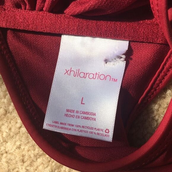 Deep Red Sheer Lace Bikini Top - Picture 3 of 3